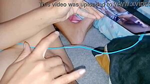 Neighbor Enters Video Call and Fucks Girlfriend's Creamy Pussy