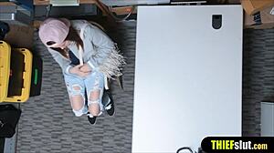 Cute Russian Shoplifter Gets Bent Over Punished