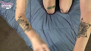 blonde sage fox fucks her stepdad while mom's away, mr brogan creampies her juicy pussy