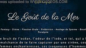 French mermaid gives detailed blowjob in underwater scene