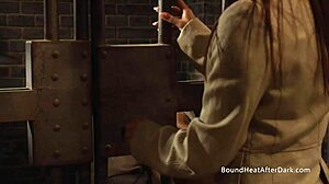 Naughty lesbian slave masturbates with madame's panties