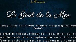 French mermaid gives detailed blowjob in underwater scene