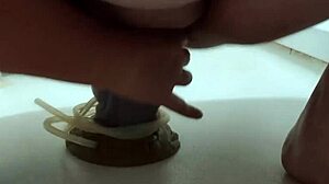 Chubby Amateur Uses Huge Bad Dragon Dildo In Shower