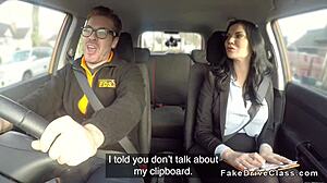 Guy Bangs Pierced Cunt Examiner in Car for Public Thrill