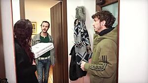 Skinny Teen Roommate Moans in USA MMF Threesome Orgasm