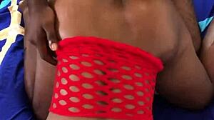 Hot black babe bent over for doggystyle fucking.