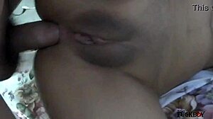 Mexican neighbor's painful anal mistake leads to gaping cum