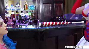 Leya Falcon Packs TS Cutie Autumn Rain's Ass with Huge Toys