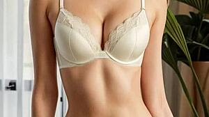 White bra and panties look so cute