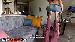 big booty latina bent over by american bf