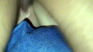 I burst her pussy while my friend fucks her ass.