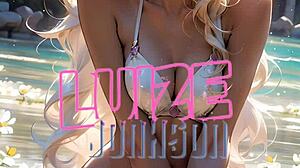 Blonde with Blue Eyes in Descriptive Scene