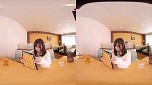 Japanese VR cosplay babe exposes boobs for raw sex