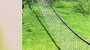 There was this horny Latina MILF, Enm Diamond, giving an incredible outdoor blowjob with her big tits bouncing