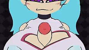 sky enjoys titty fuck and blowjob with monster cock leading to cumshot