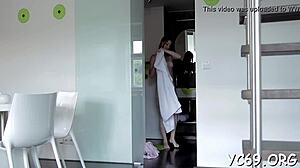 Elegant playgirl drilled shitless in rough assfucking and blowjob