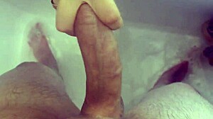 spying on her step son in the shower - washed his cock sucked jerked off and finished in the mouth of the mom said thank you and left