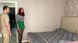 Cute Girl in Miniskirt and Pantyhose Gets Tied Up and Fucked Hard!