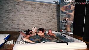 Redhead With Small Tits Joins First Orgy In Swinger Club For Facial Cumshot