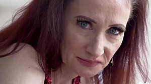 scarlet louis, the mature teacher, bends over in a hardcore session with a young skinny student for handjob, blowjob, and tit play