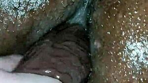 Hey, this sexy femdom babe pegs a guy in an interracial scene 😈