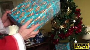 this british plumper is squirting for santa in a festive way