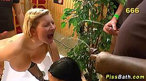 Big TITTY FETISH HO FUCKS with golden shower!