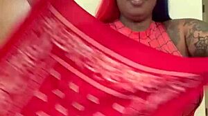 Spider girl shabrim cosplays stripping until 28