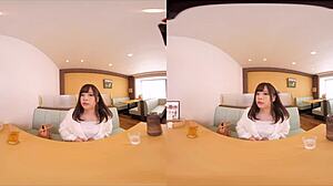 Japanese VR cosplay babe exposes boobs for raw sex