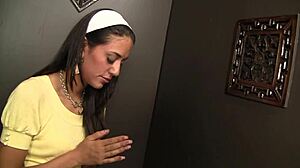 Hot babe rides big cock in bathroom, wet pussy moaning loudly