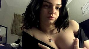 Hey, this hot girl is showing off her big tits and horny vibes