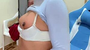 I jerk off as a hot trans with small tits