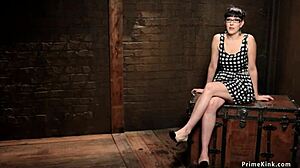 Ebony and Brunette Slaves Feel Intense Bondage and Toying in Lezdom Session