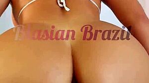 Asian pornstar Lina Nakamura twerks ass on big cock to Brazilian funk with John Coffee