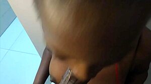 Slutty Bitch Swallows Rough Blowjob