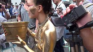 Osu Kinpou Show Costume Slips, Nipples Exposed