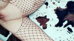 so this milf teacher and her student are getting into some homemade anal sex, with natural tits bouncing in pov action