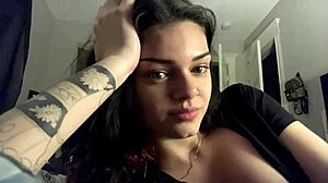 Hey, this hot girl is showing off her big tits and horny vibes