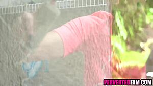 stepsister got fucked rough by her horny stepbrother last night