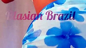 Asian pornstar Lina Nakamura twerks ass on big cock to Brazilian funk with John Coffee