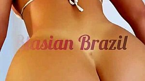 Asian pornstar Lina Nakamura twerks ass on big cock to Brazilian funk with John Coffee
