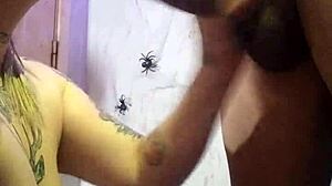 halloween elf girlfriend loves deepthroating black dick. latina babe gets sloppy with tattooed friend.