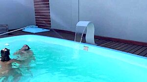 Amateurs indulge in public pool fuckfest with big cocks and natural tits.