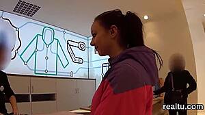 flawless czech teen teased and drilled in supermarket