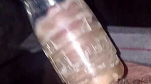 m4rkus77 breeds his fleshlight handsfree in public