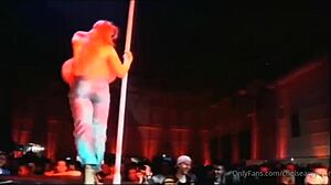 busty stripper rips clothes in huge tits dance