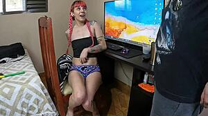 Caught New Stepmother Rubbing Pussy In Room, Leads To Taboo Quickie With Latina Teen