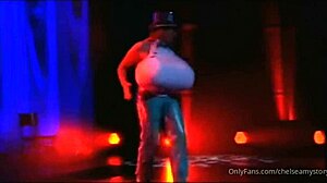 busty stripper rips clothes in huge tits dance