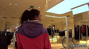 flawless czech teen teased and drilled in supermarket