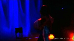 busty stripper rips clothes in huge tits dance